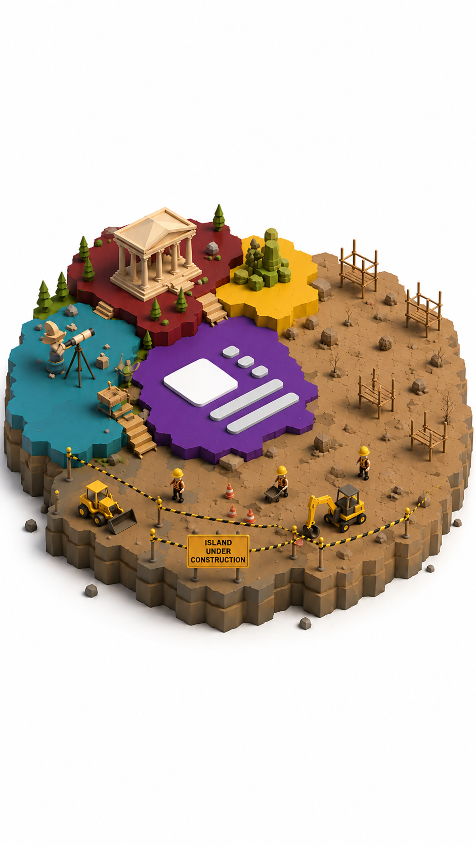 An island under construction